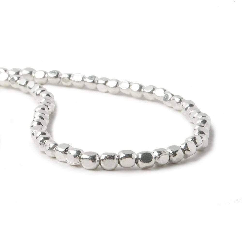 Beads of Cambay - Wholesale Beads - 3mm Sterling Silver Plain Cube 8 inch 65 beads2