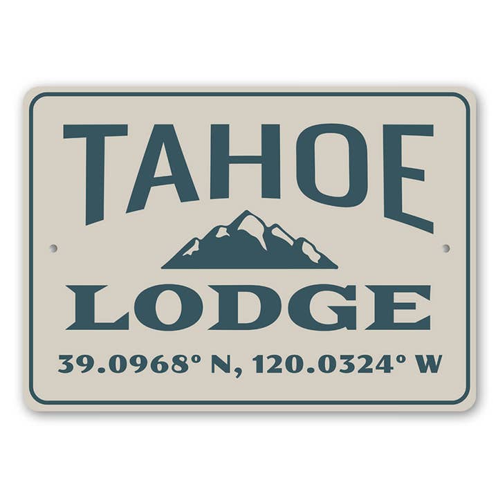 Tahoe Lodge koordinater tecken för wholesale av Lizton Sign Shop, Inc