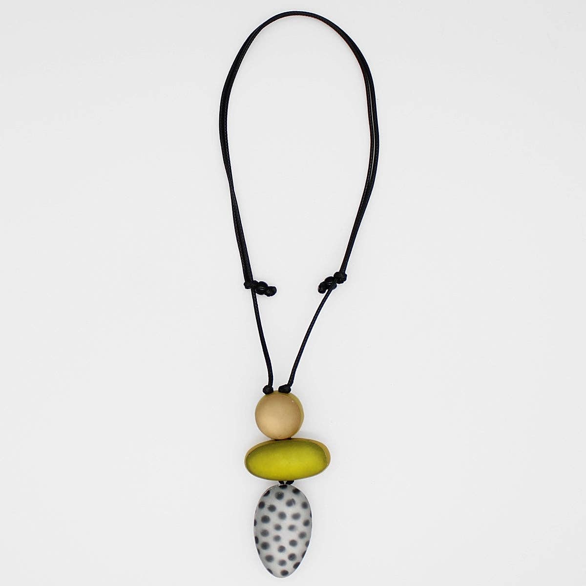 Sylca Designs - Wholesale Pendant/Charm Necklace - Lime Midori Polka Dot Statement Pendant0