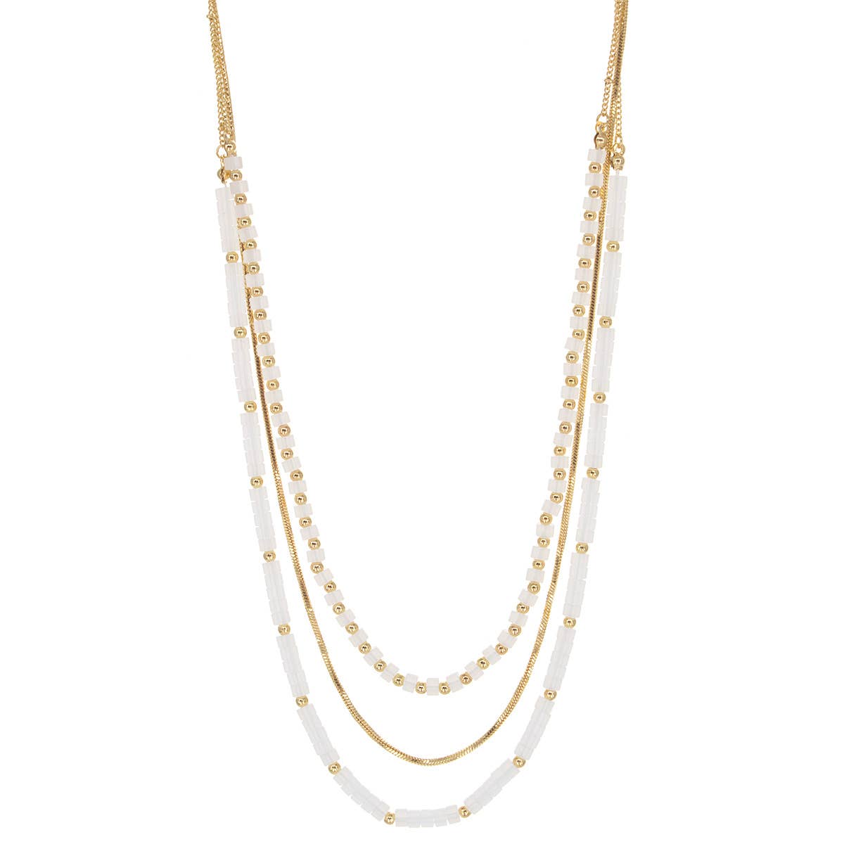 Suzie Q USA – Colar com missangas/pérolas por atacado – Colar de bloco de cores múltiplas de 3 camadas2