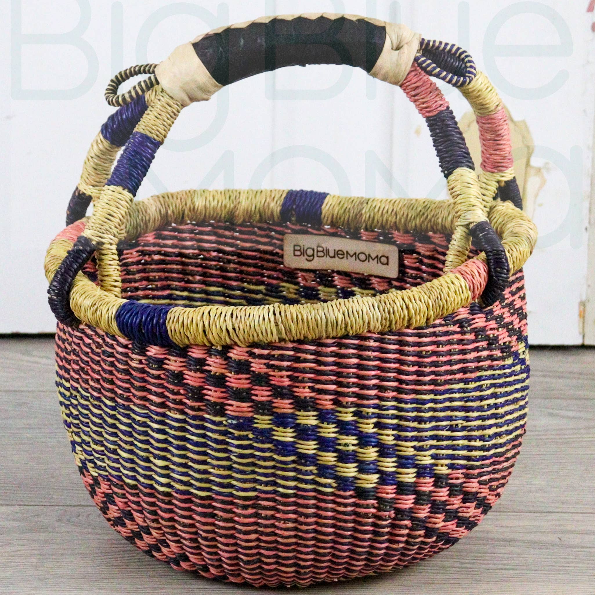 Big Blue Moma - Wholesale Basket - Round Small - Traditional Palette1