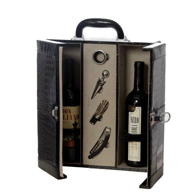 Elegant Box for Wine or Oil/Vinegar Bottles with Accessories for wholesale by BABUNI Gourmet & Specialties