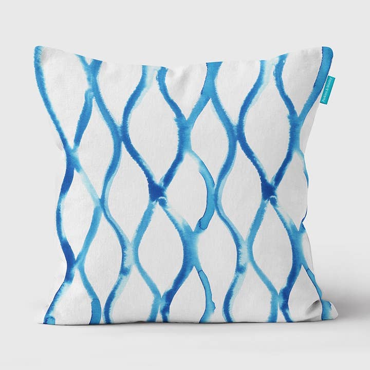 Net Blue Outdoor Cushion for wholesale by Perkins & Morley