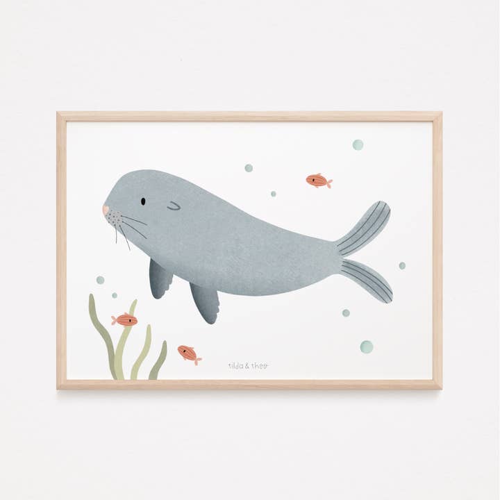Seal poster - sea picture seal children's room for wholesale by Tilda&Theo
