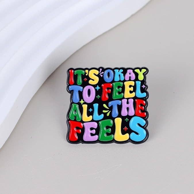 It’s Okay to Feel All the Feels Enamel Pin | Inclusivity Pin and other Purchase Wholesale feels. Free Returns & Net 60 Terms on Faire trending on Faire.