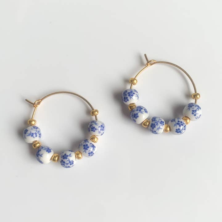 Delft Inspired Half Hoops for wholesale by Made Simple