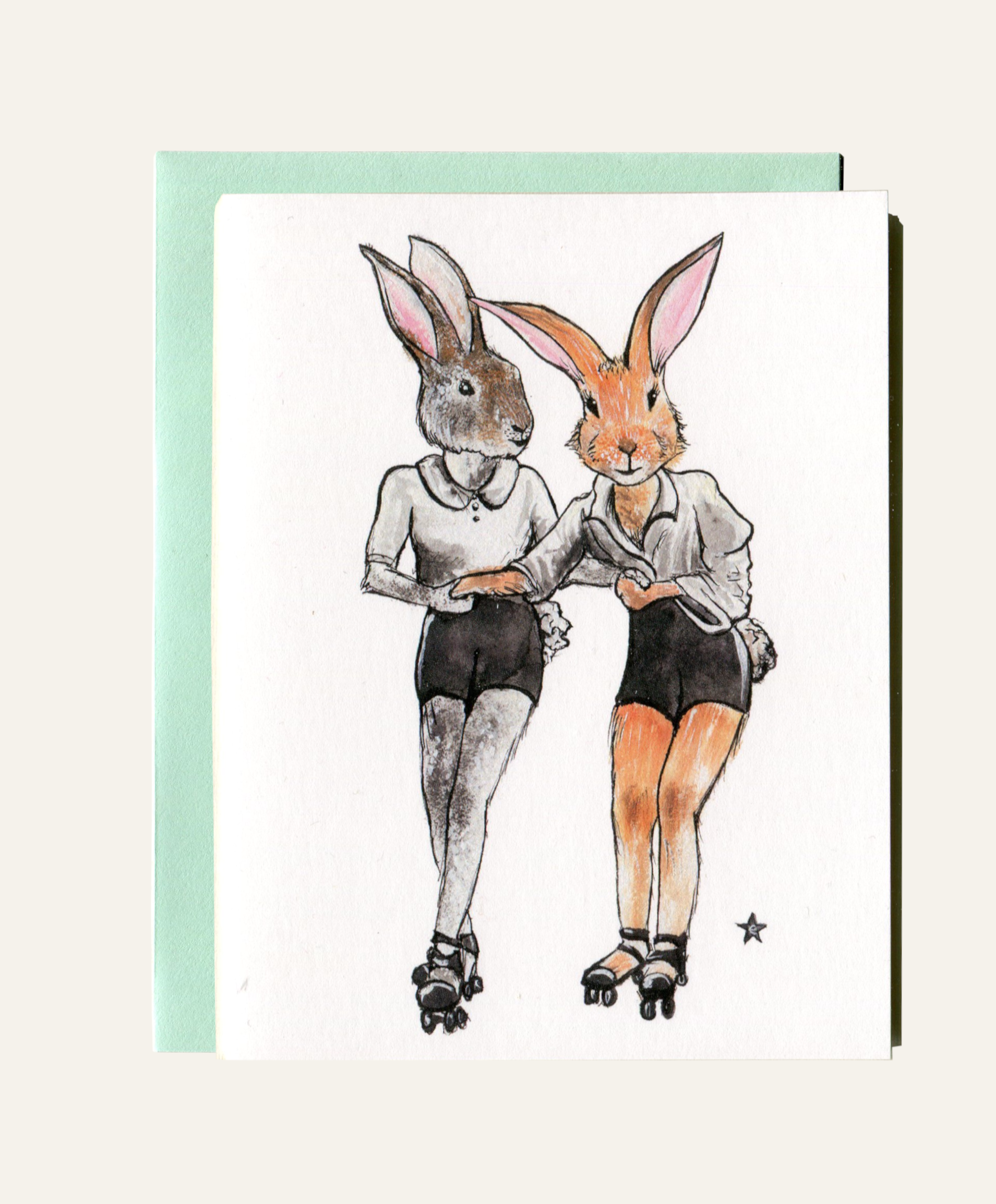 Darling Illustrations - Wholesale Love Card - You're How I Roll - Bunny Rabbit Notecard2
