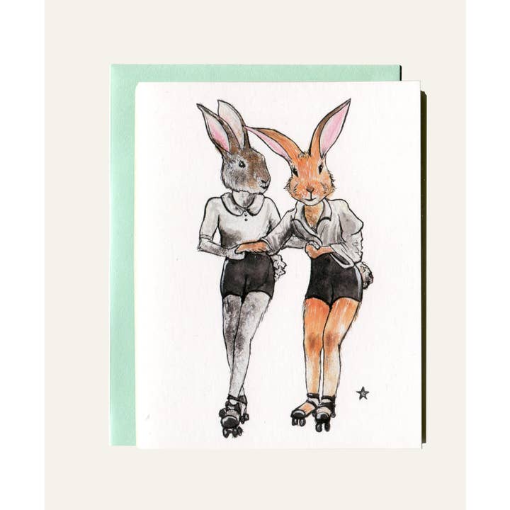 Darling Illustrations - Wholesale Love Card - You're How I Roll - Bunny Rabbit Notecard2