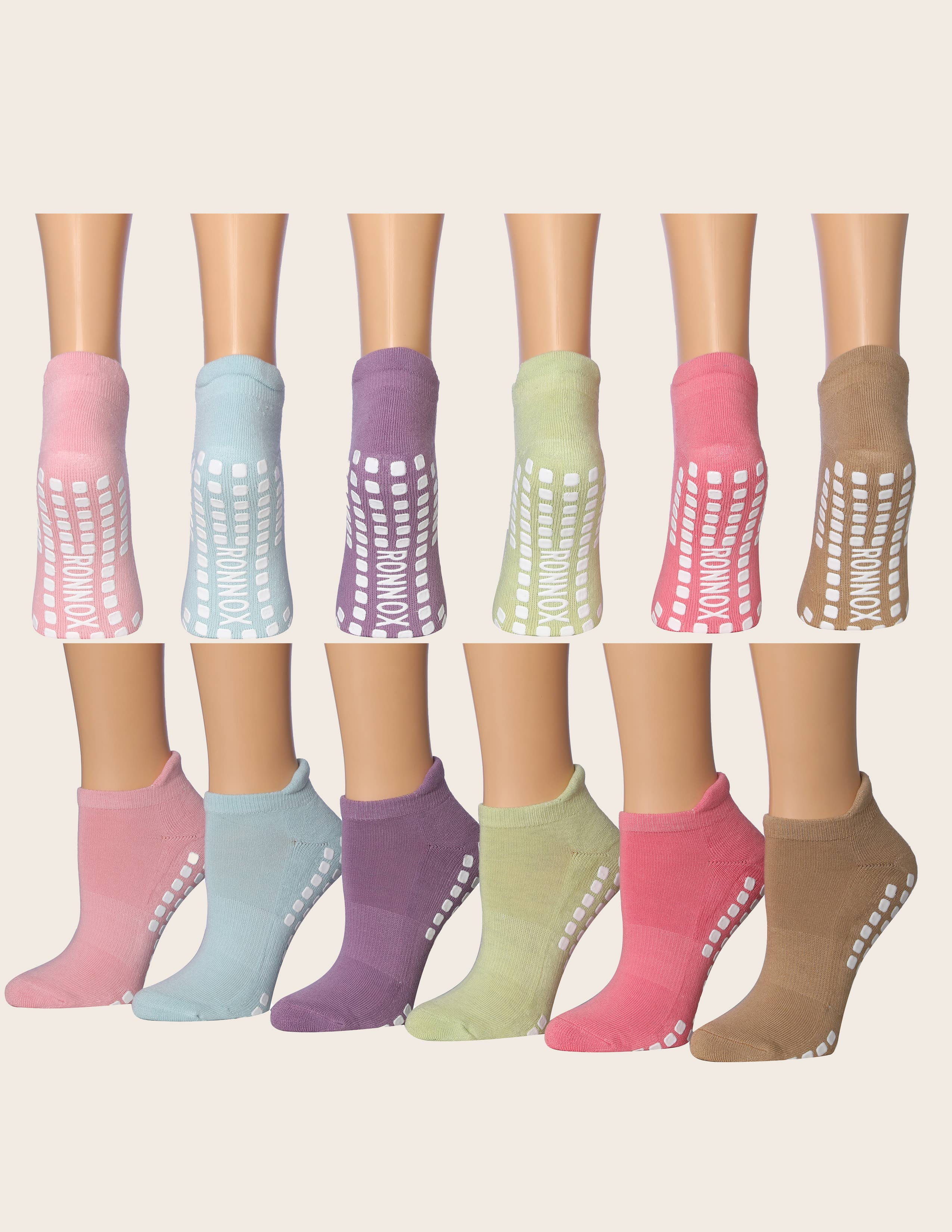 Isadora, Tipi toe, & James Fiallo - Wholesale Socks - Women's - Women Tipi Toe 3 Pack Anti Skid Sticky Gripper Low Cut Socks7