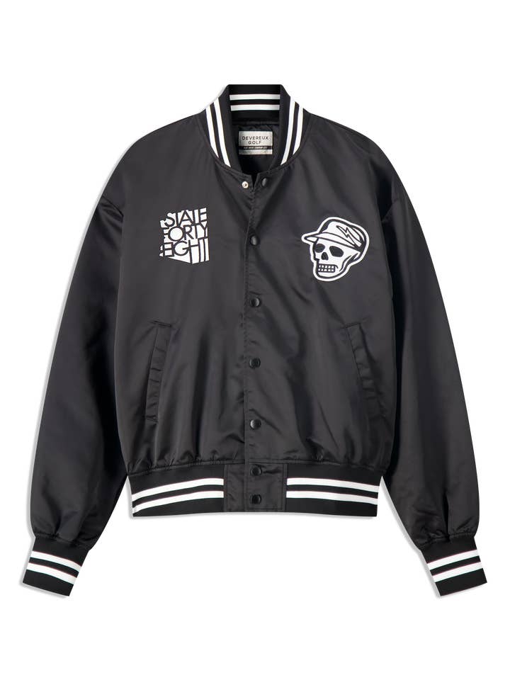 Locals Only Satin Bomber Jacket - Black for wholesale by Devereux