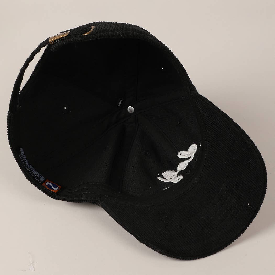 Fashion City - Wholesale Baseball Cap - Unisex - Dog Mom Text Solid Color Corduroy Baseball Cap4