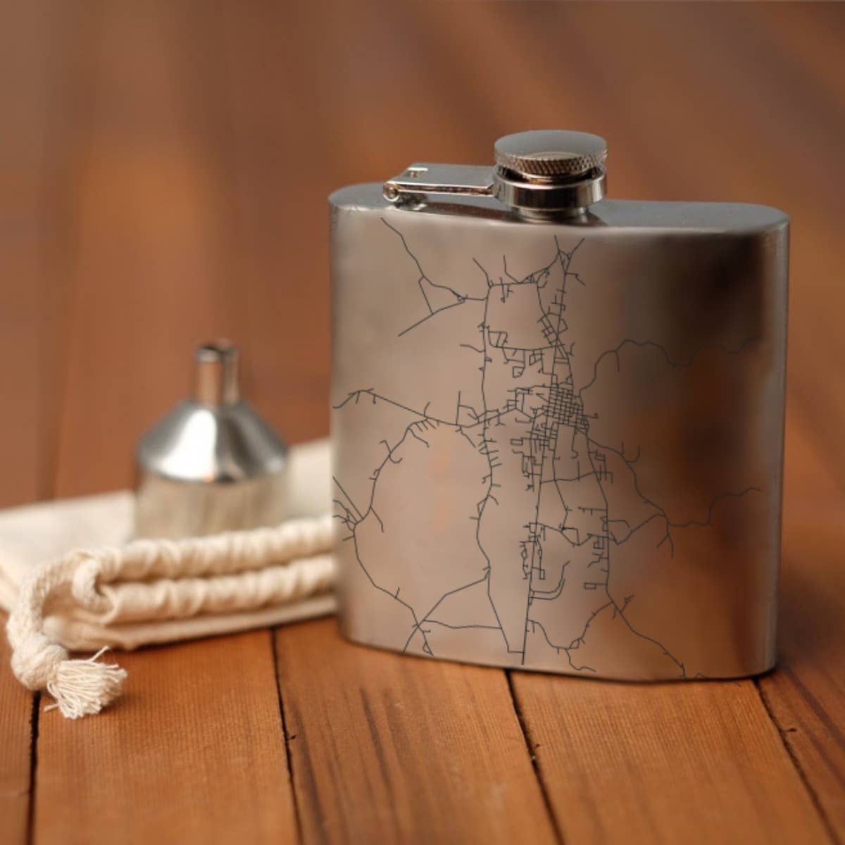 JACE.design - Wholesale Flask - Thomasville AL Map Hip Flask0