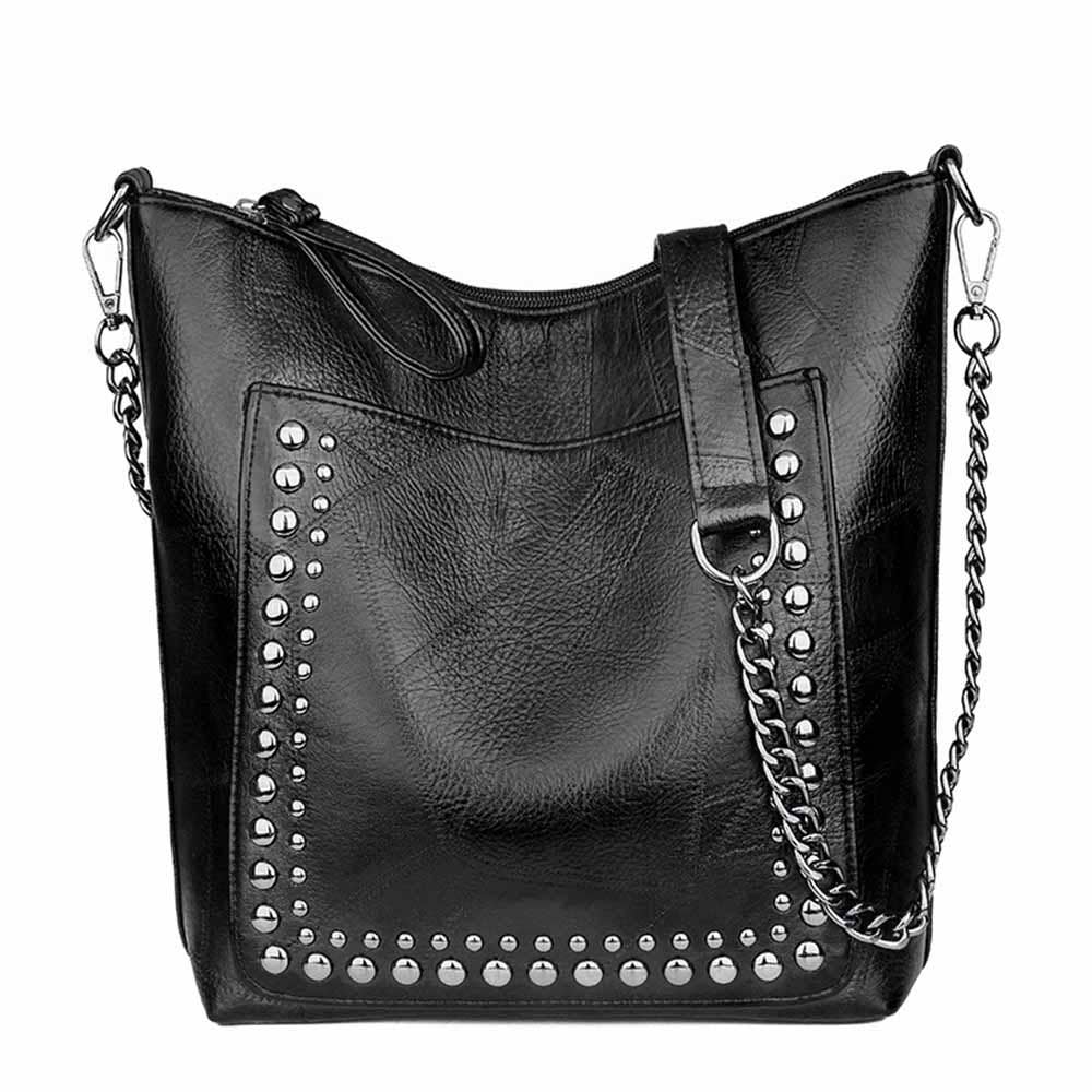 Wholesalesir - Wholesale Tote Bag - Women's - Fashion Chain Rivet Shoulder Tote Bag1