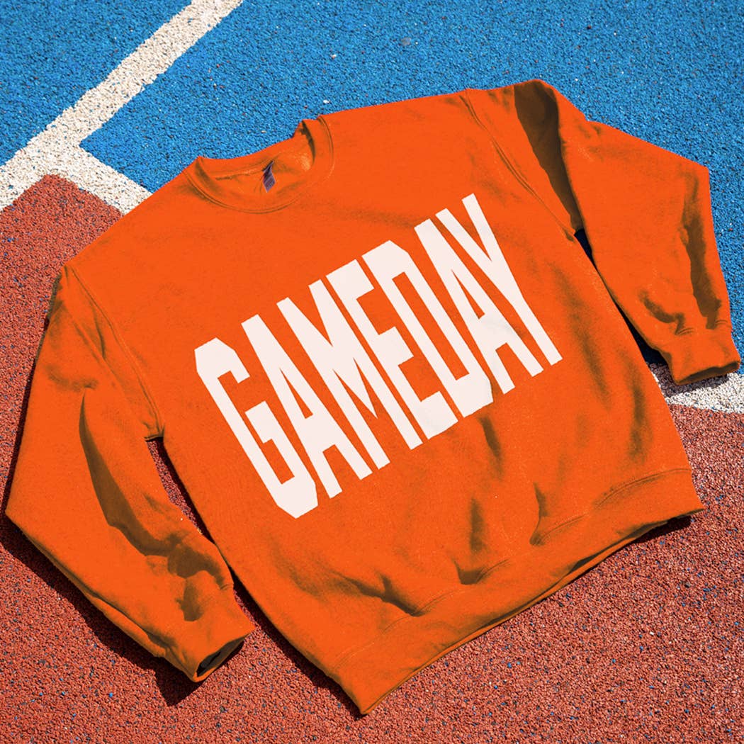 Fashion City - Wholesale Graphic Sweatshirt - Unisex - GAMEDAY Text OVERSIZE Logo Print Fleece Sweatshirt7