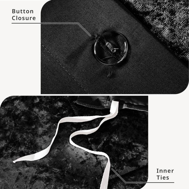 Olliix - Wholesale Bedding Set - Crushed Velvet 4-Piece Comforter or Duvet Cover Set, Black11