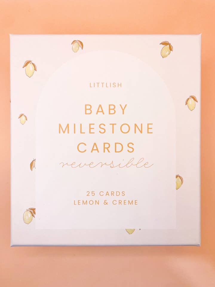 Cartões Reversíveis Lemon + Creme para Marcos do Bebê por atacado de Littlish