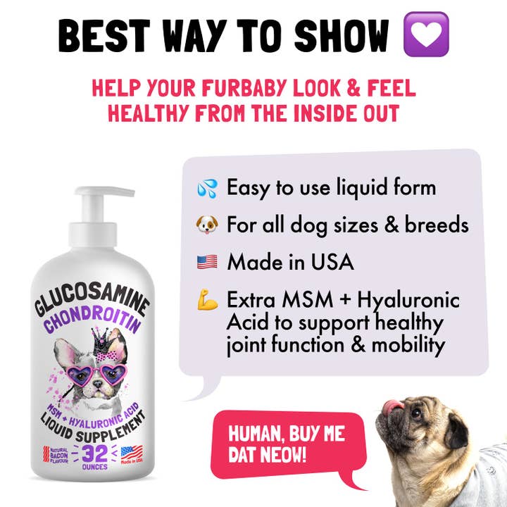 LEGITPET - Wholesale Pet Supplement - Cat/Dog - Liquid Glucosamine with Chondroitin, MSM & Hyaluronic Acid