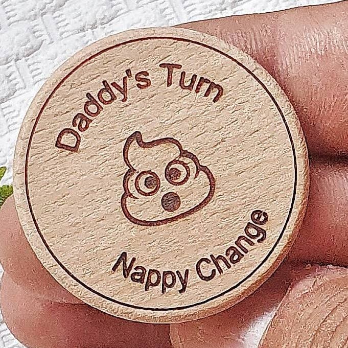 Knotty_baby – wholesale Keepsake coin/token – Nappy Decision Coin, New Parent, Baby Shower, Flip Coin,0