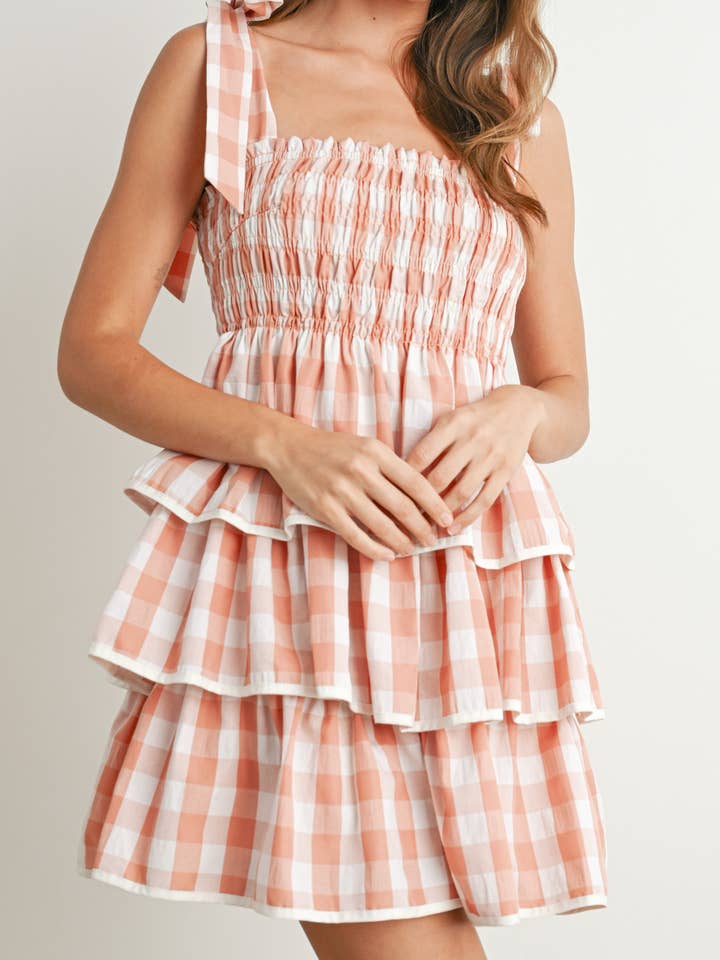 BUTTERMELON - Wholesale Dress - Women's - Tie Strap Tiered Dress - BMD7714
