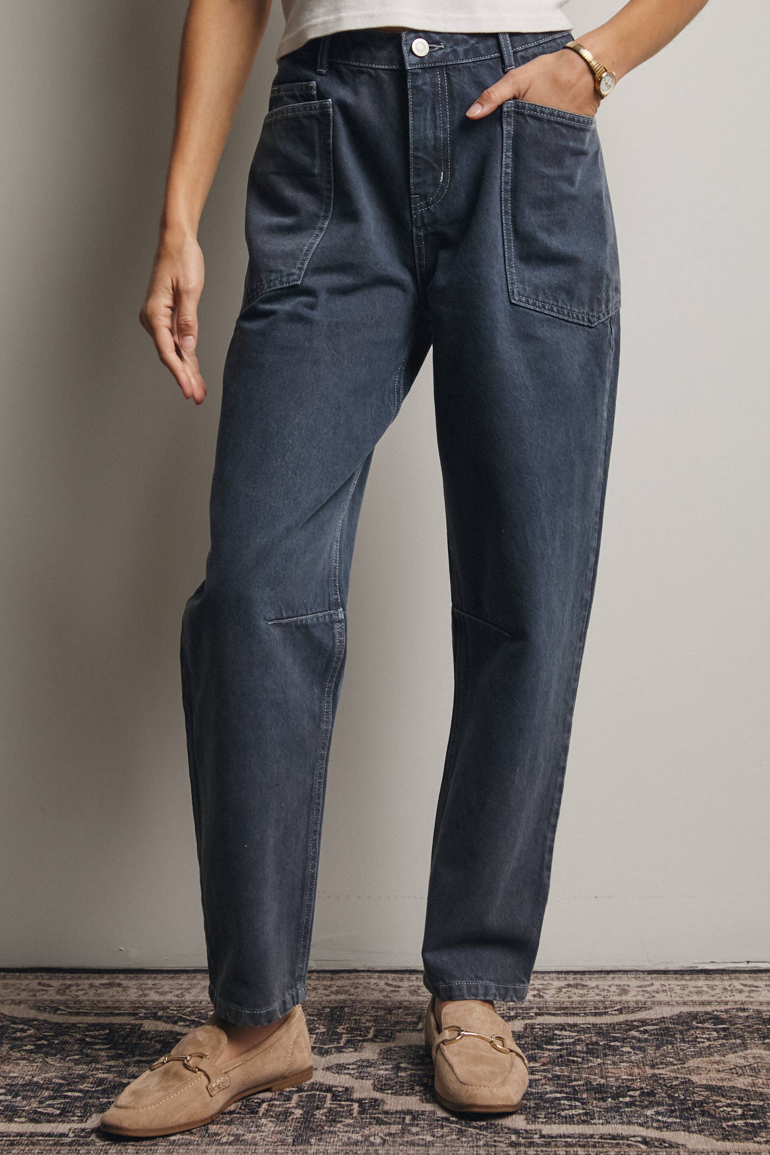 Forte - Wholesale Jeans - Women's - High Rise Barrel Utility Jeans FP0004 12