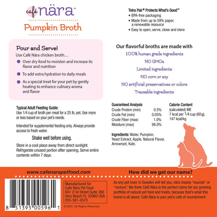 Caru - Wholesale Pet Supplement - Cat/Dog - Cafe Nara Pumpkin Broth for Dogs & Cats1