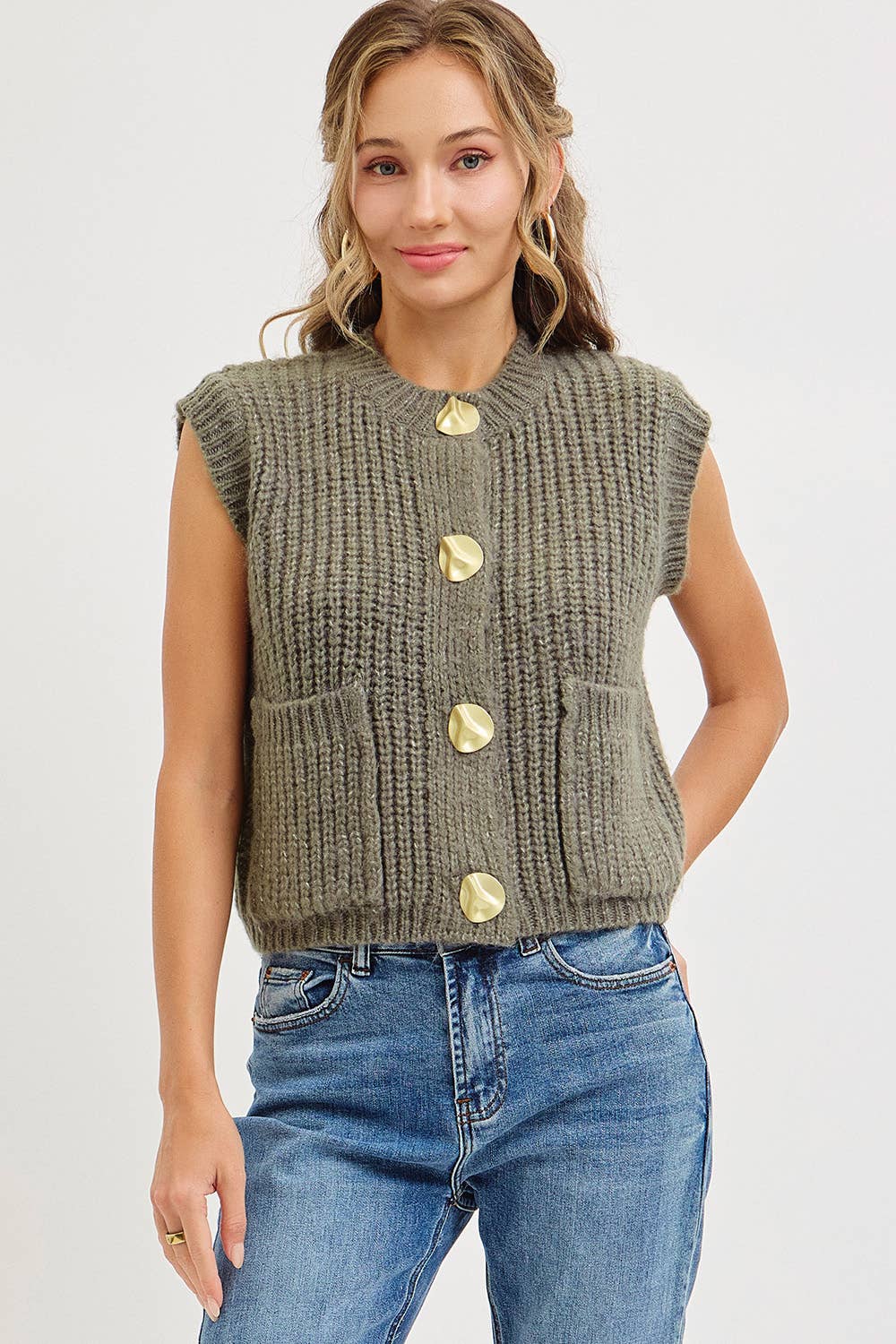 Sweet Lovely by Jen - Wholesale Knit Sweater - Women's - CHUNK SWEATER KNIT VEST 27
