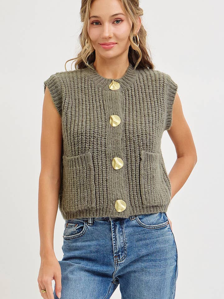 Sweet Lovely by Jen - Wholesale Knit Sweater - Women's - CHUNK SWEATER KNIT VEST 27