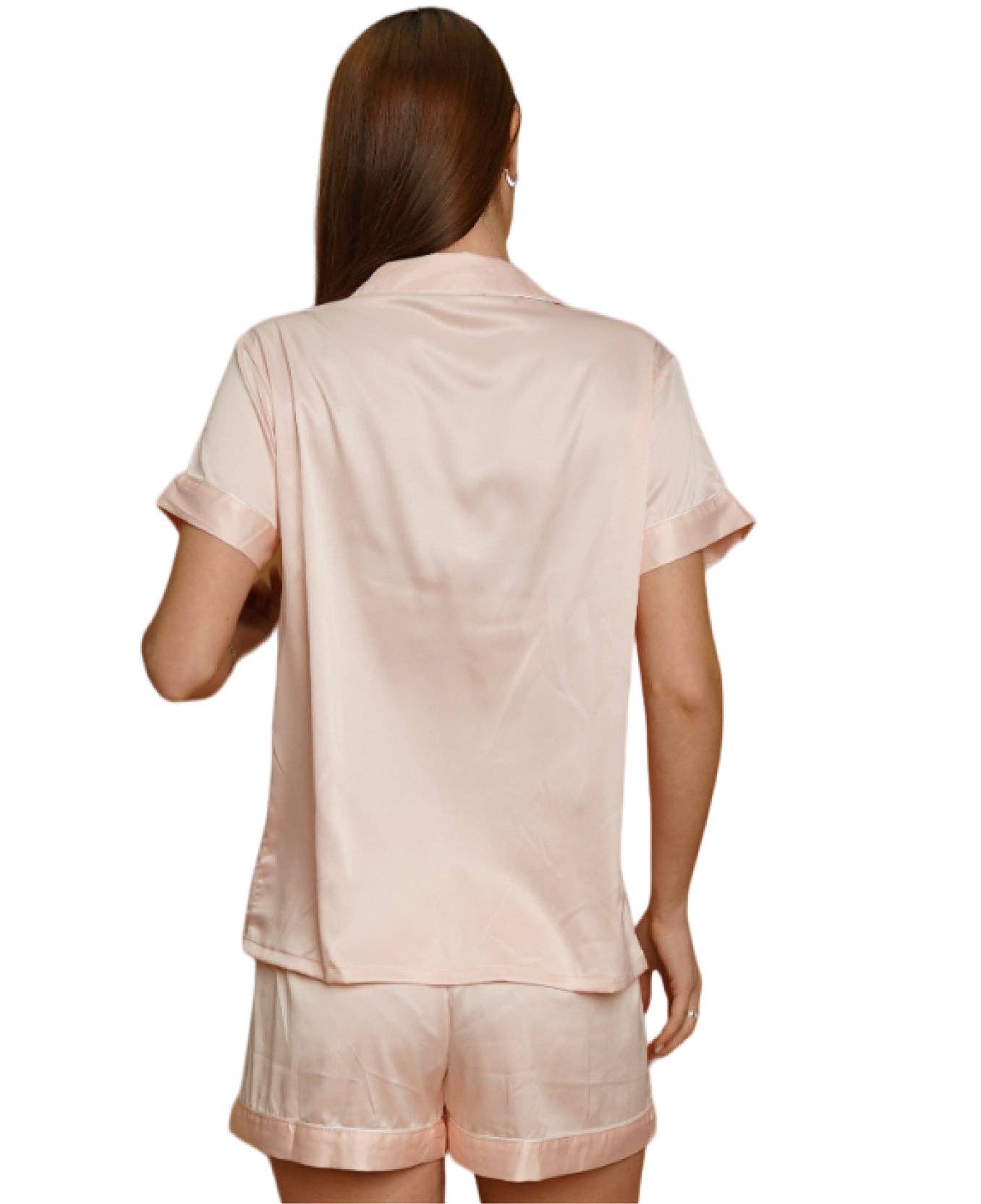 Taniri - Wholesale Sleepwear Set - Women's - ASHLEY SHORT MATTE SATIN PAJAMAS11