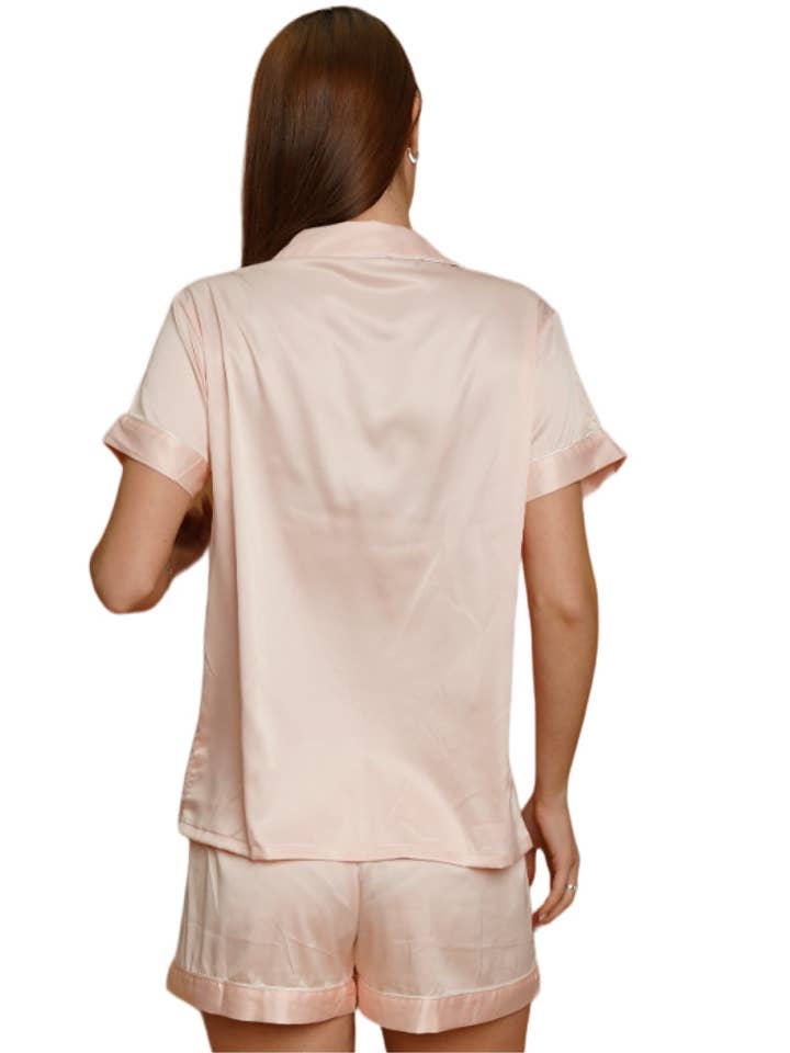 Taniri - Wholesale Sleepwear Set - Women's - ASHLEY SHORT MATTE SATIN PAJAMAS11