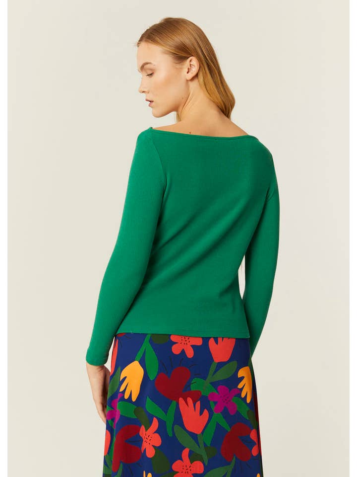 Pepaloves - Wholesale Knit Top - Women's - TOP CANALE CUELLO BARCA VERDE3