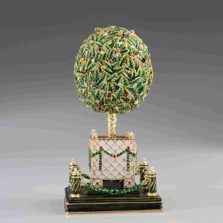 Bay Tree Faberge Egg with Colorful Crystals for wholesale by Keren Kopal