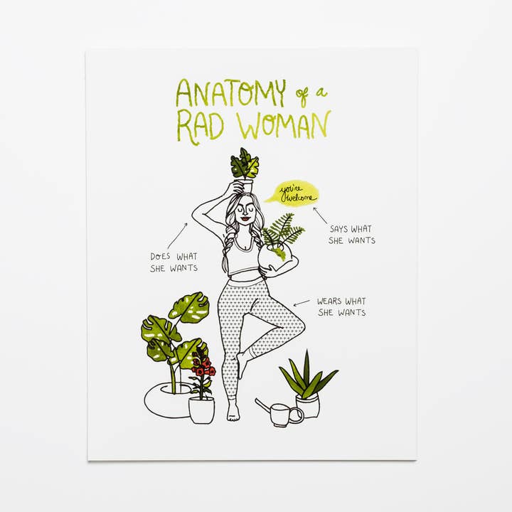 Anatomy of a Rad Woman Print for wholesale by Wild Optimist