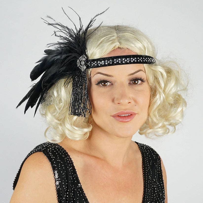 Zucker Feather Products - Wholesale Feathers - Art Deco Style Feather Headband - Black4