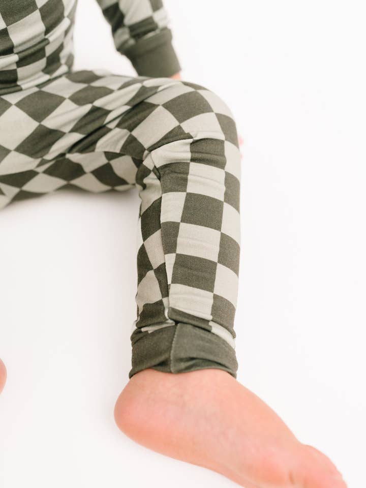 Little One Shop - Wholesale Top & Pant Set - Baby - Pine Checkered Bamboo Set2