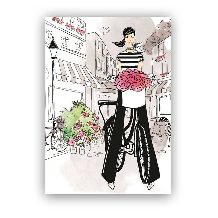 Grace, à vélo à travers Paris pour la vente par Susan Kerian, Illustrator