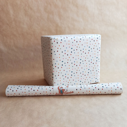 Silly Goose – Engroshandel Gavepapir – Indpakningspapir med konfettimønster1