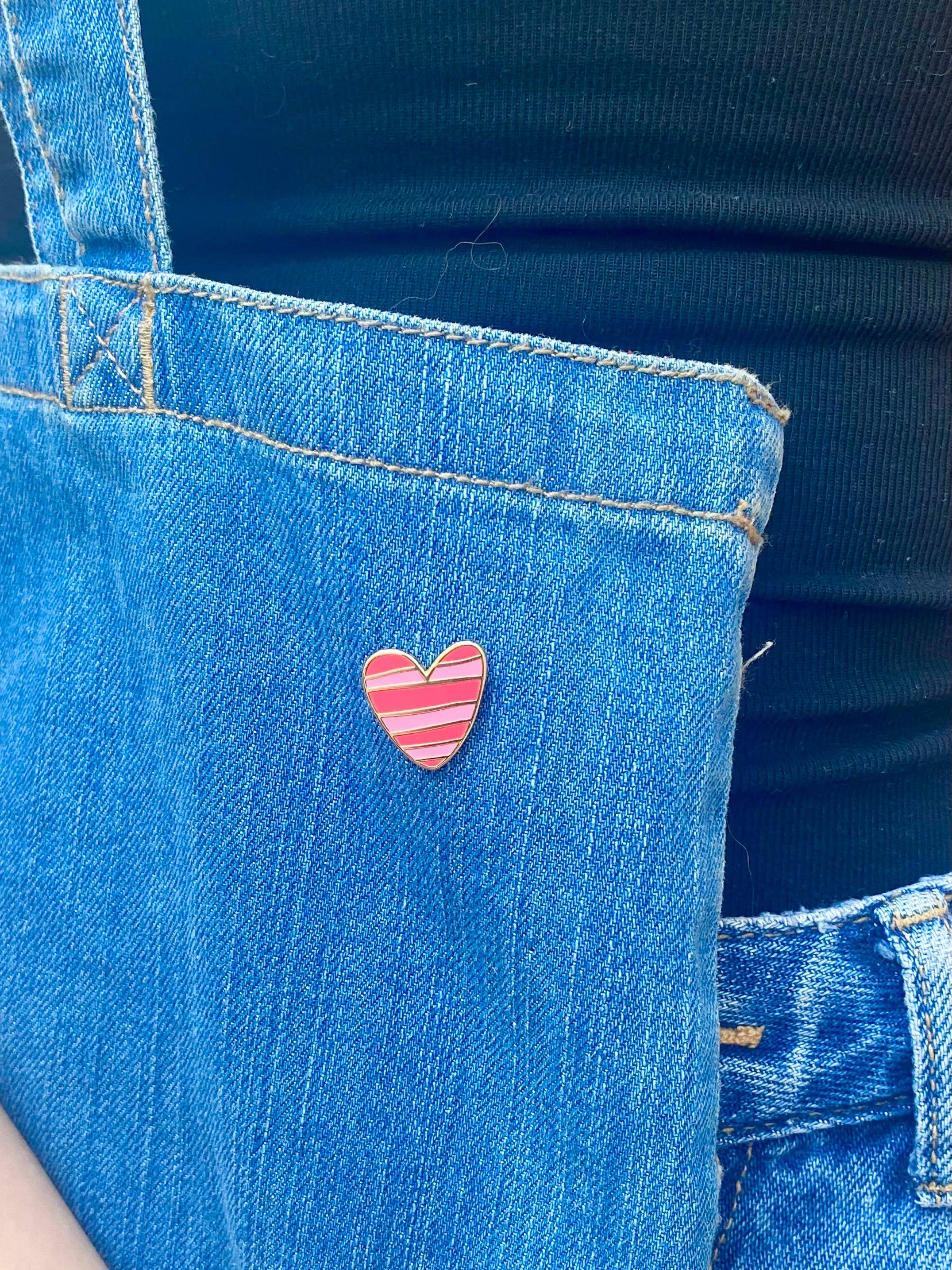 LES IMPRIMEUSES - Wholesale Brooch - Master / Mistress Pin - Striped Heart Color Therapy x Studio Like That2