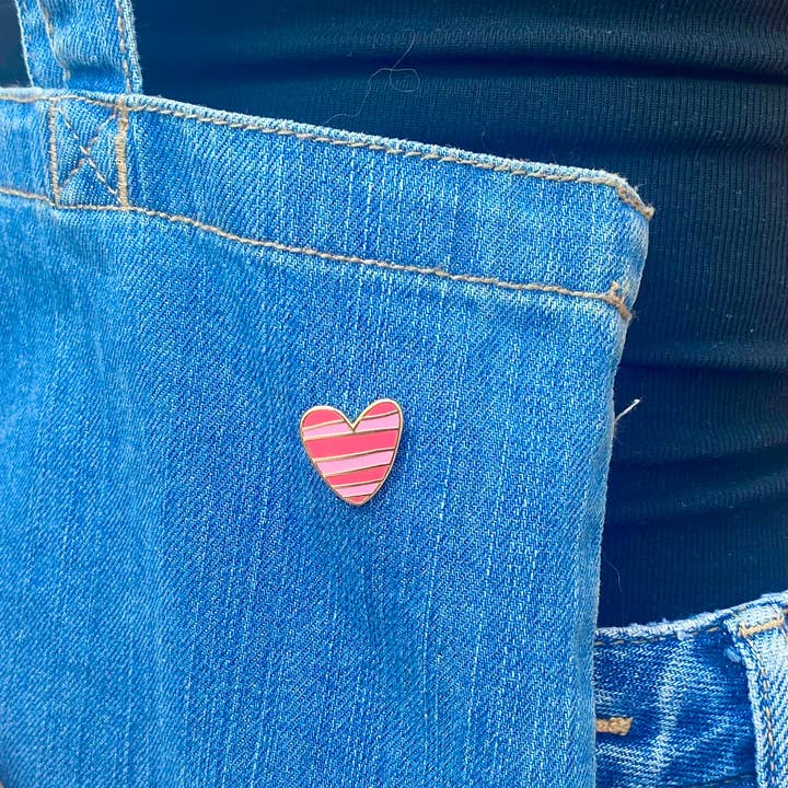 LES IMPRIMEUSES - Wholesale Brooch - Master / Mistress Pin - Striped Heart Color Therapy x Studio Like That2