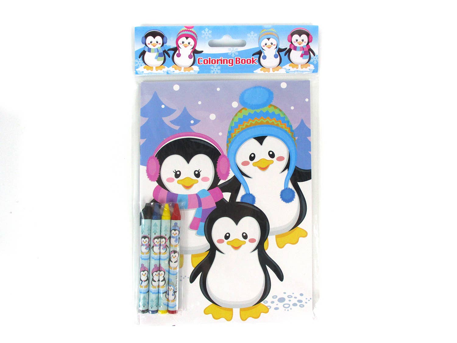 Tiny Mills - Wholesale Coloring & Activity Book - Kids & Baby - Penguin Coloring Book Set with Crayons Party Favor6