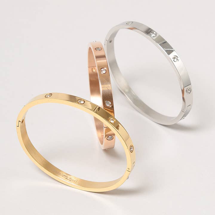 Fashion City – Engroshandel Armbånd – Rustfrit stål armbånd med juvel sten
