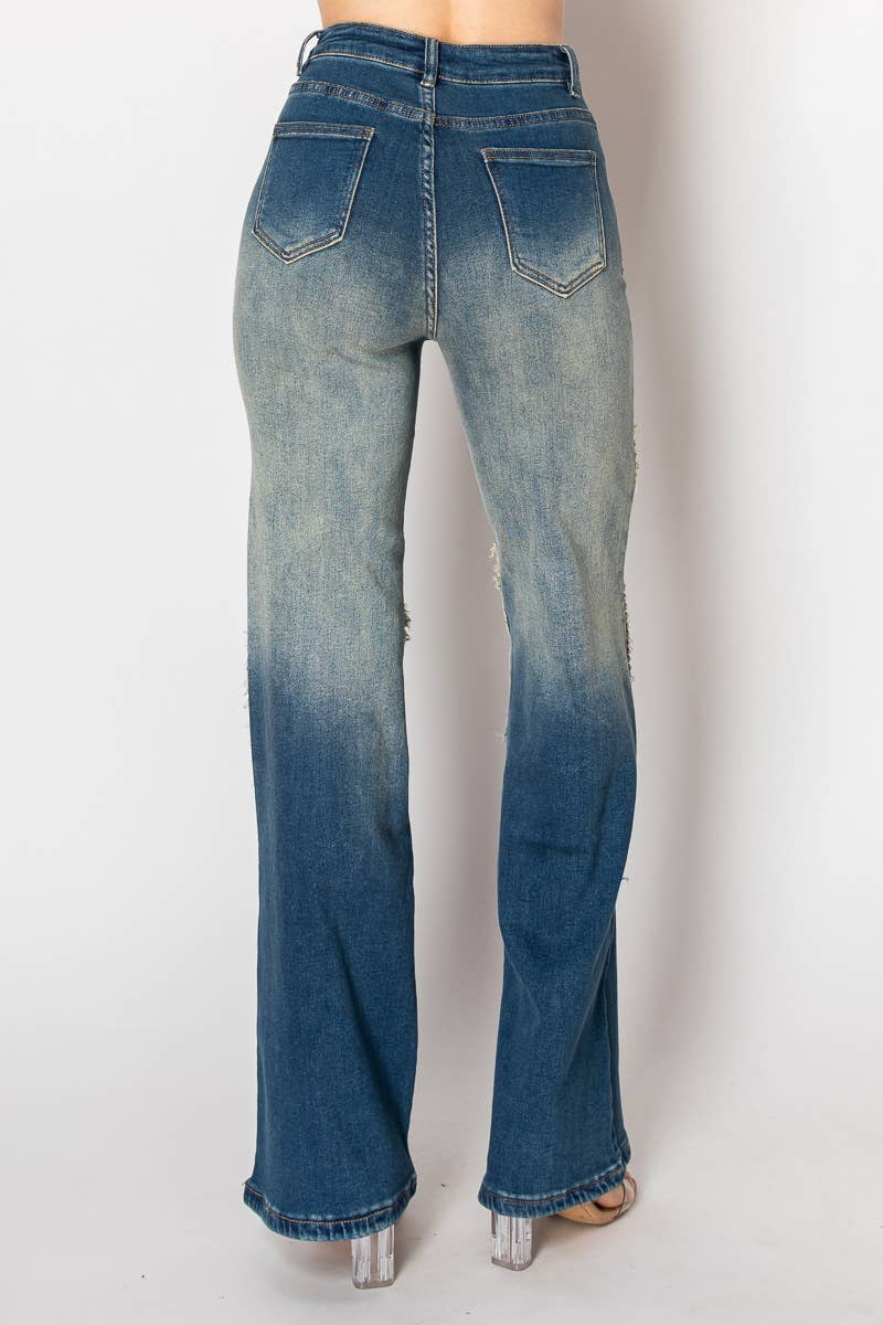 Nina Rossi Jeans - Wholesale Jeans - Women's - NR2172 - Embellished nailhead acid wash jeans2