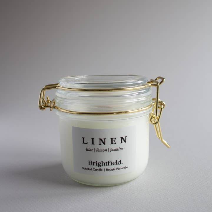 Brightfield - Wholesale Jar/Filled Candle - Linen Glass Candle