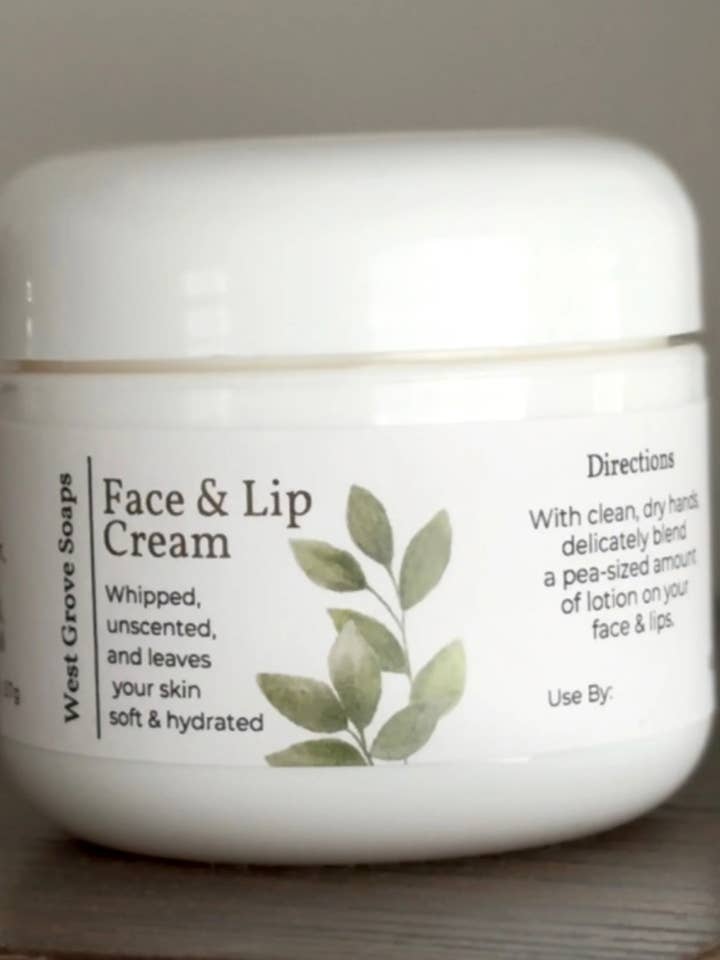 Face & Lip Cream - All Natural, Gentle, Hydrating for wholesale by West Grove Soaps