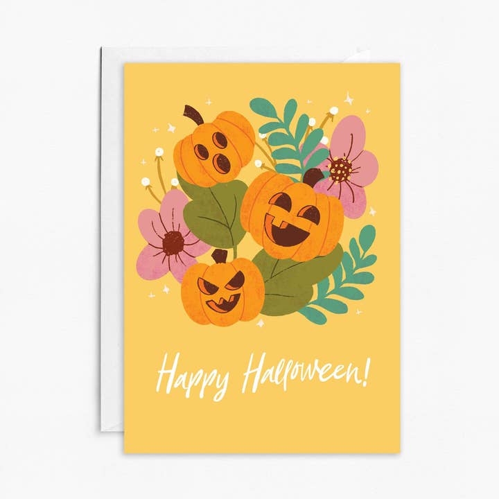 Happy Halloween Pumpkin Greeting Card for wholesale by Naked Eye Studio