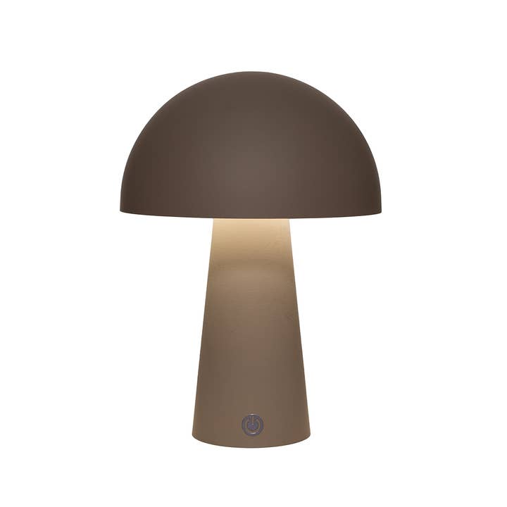 Tafellamp IP44 rond, LED inclusief 80cm USB-aansluiting van kunststof, Mat Taupe (B/H/D) 15x21x15cm voor wholesale door Wurm