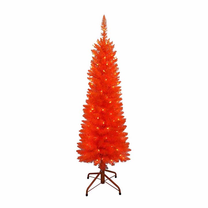 4 Foot Pre-Lit Orange Slim Tree for wholesale by Kurt S. Adler, Inc.