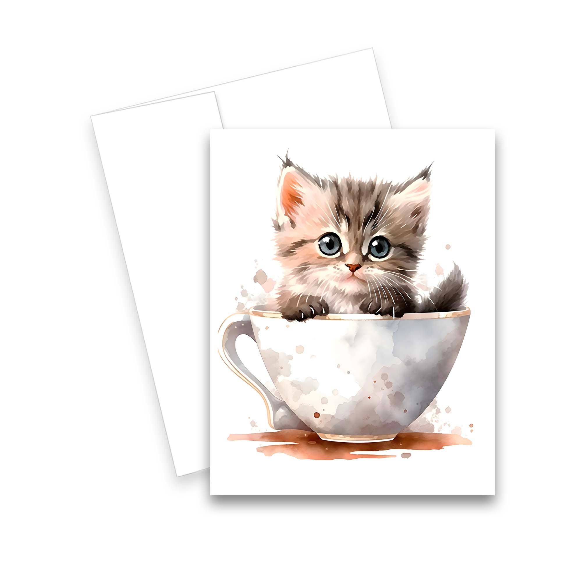 Aria Rae - Wholesale Stationery/Notecard Set - Assorted Cute Kitten Greeting Cards, Set of 6 - Notecard Set4