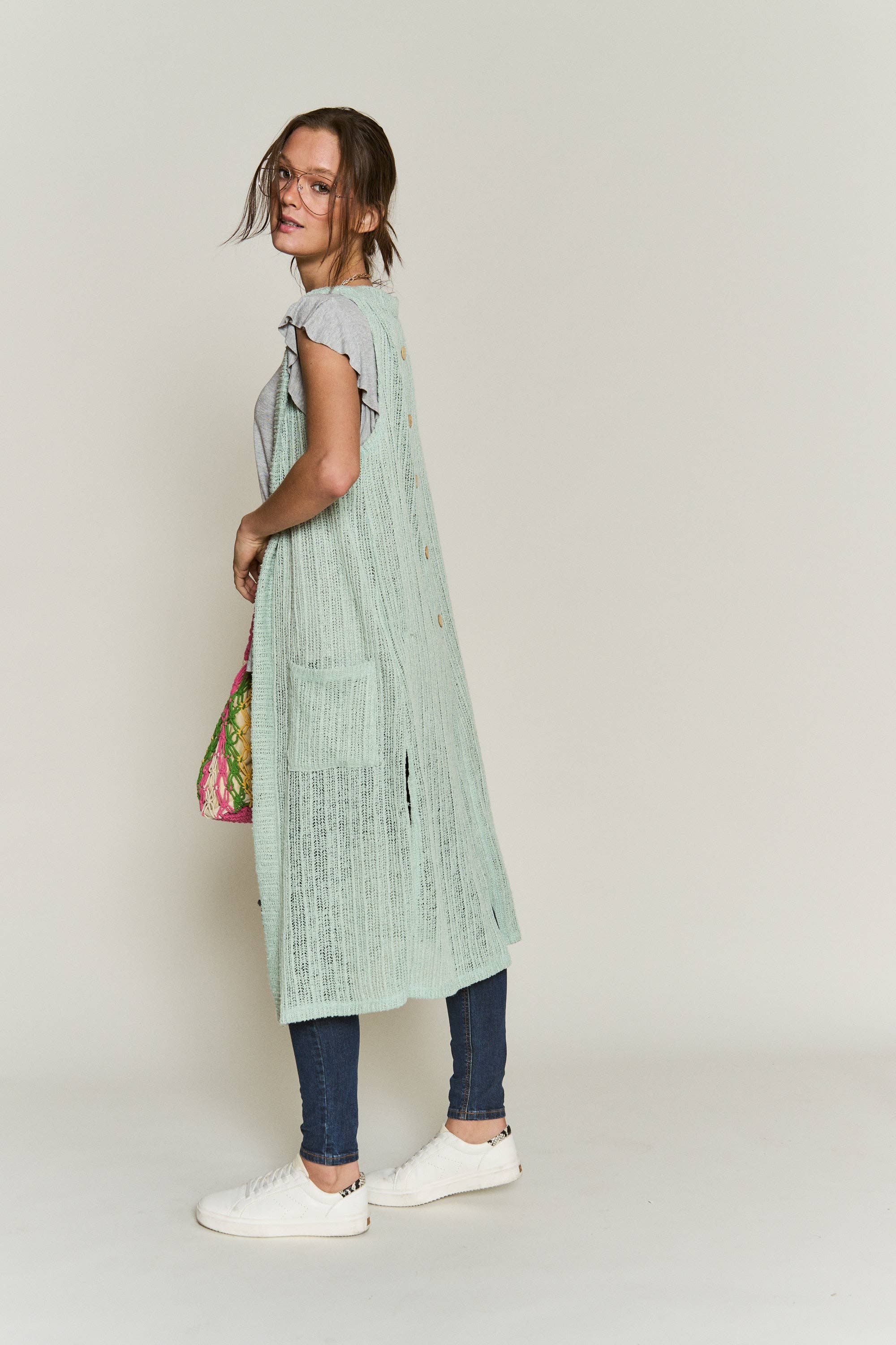 JADE BY JANE - Wholesale Cardigan - Dames - PLUS SIZE Gebreid sweatervest zonder mouwen111