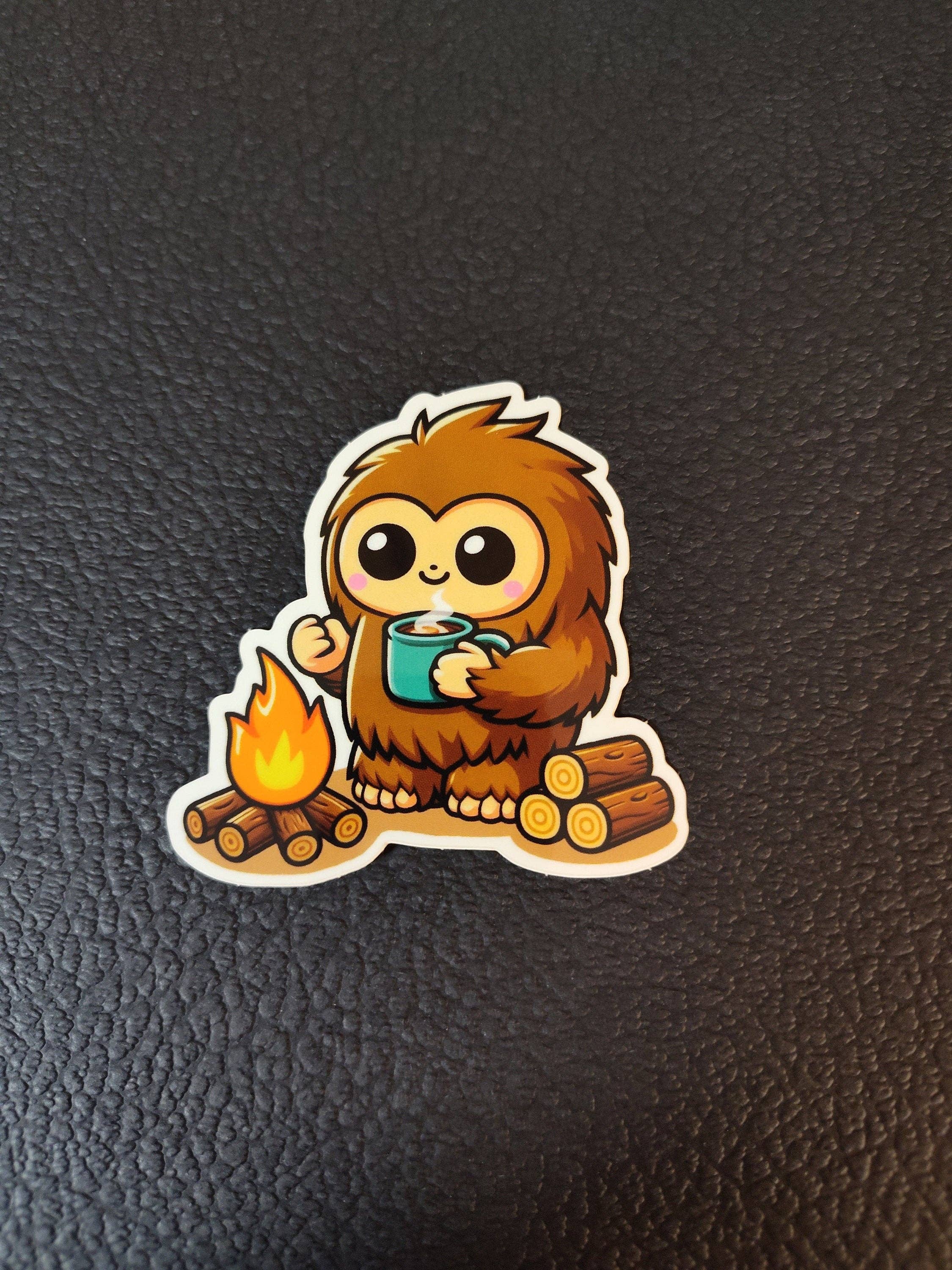 Mountain's Misfits - Wholesale Sticker - Bigfoot & Coffee Sticker1