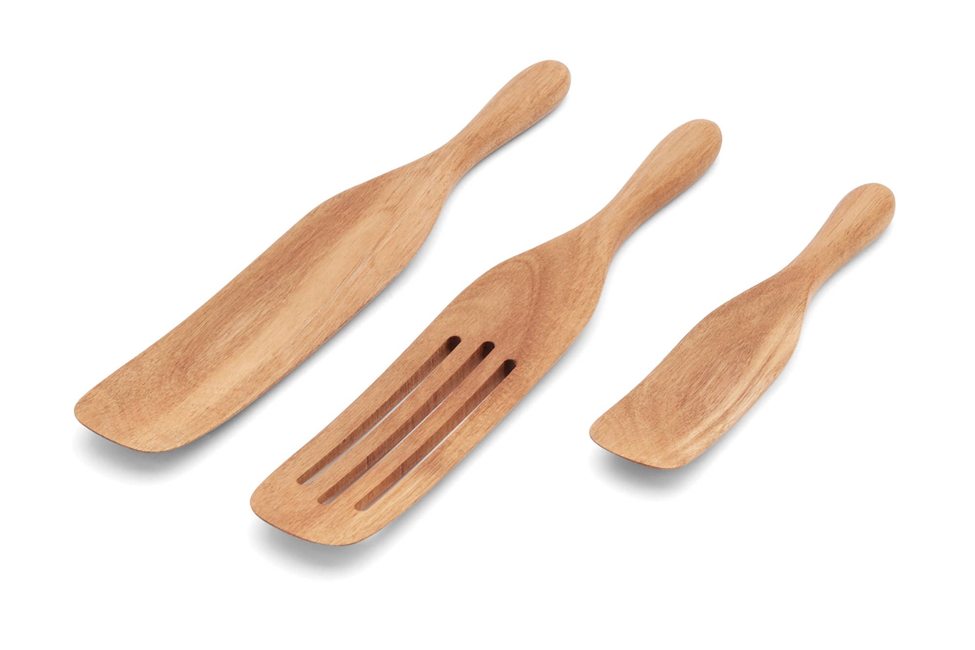 Fox Run Brands - Venta al por mayor Conjuntos de utensilios de cocina - Fox Run Brands Juego de 3 utensilios de cocina de madera de acacia: cuchara ranurada de 33 cm, cucharas de 25 cm y 23 cm3